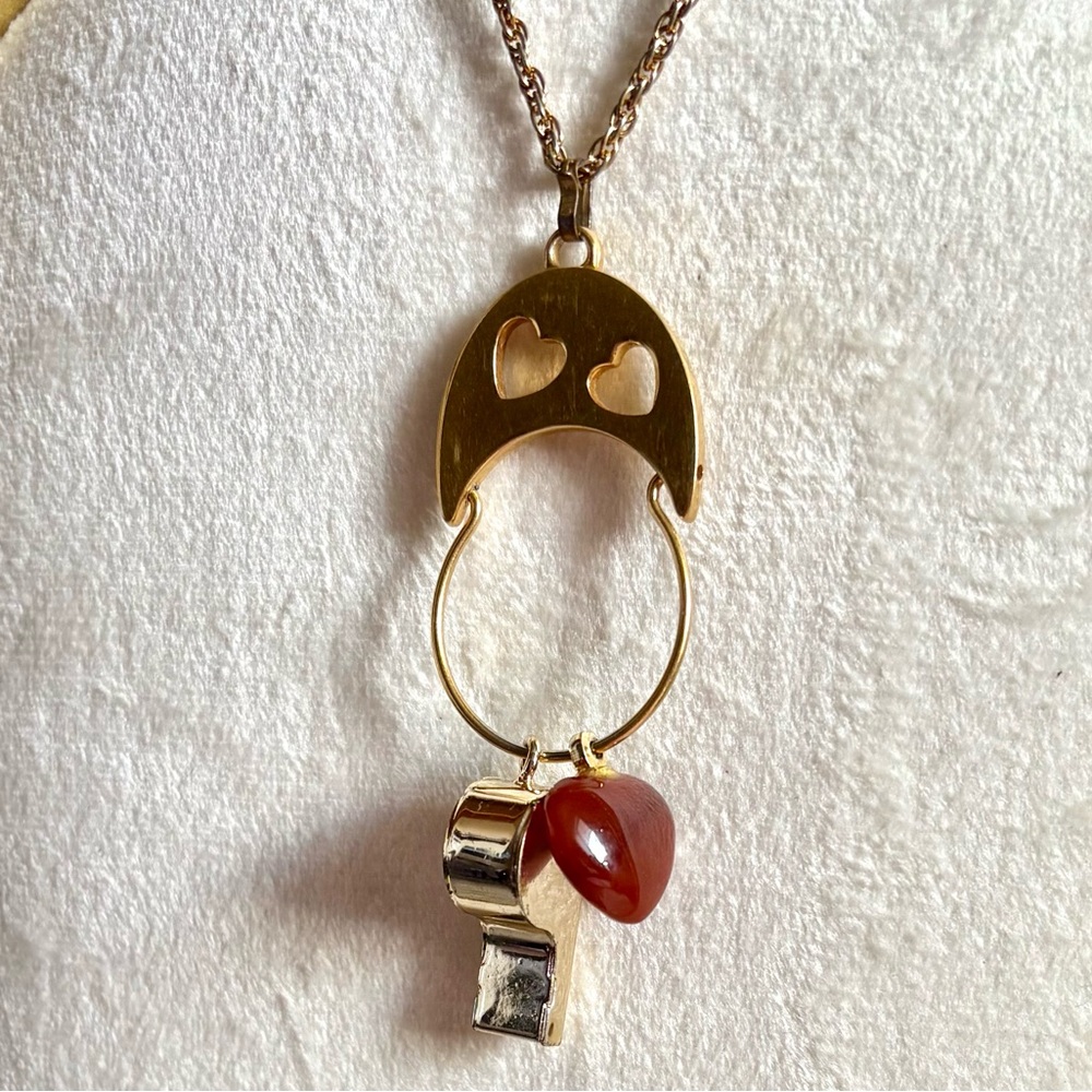 Vintage 1970s Monet Charm Necklace with 3 Charms